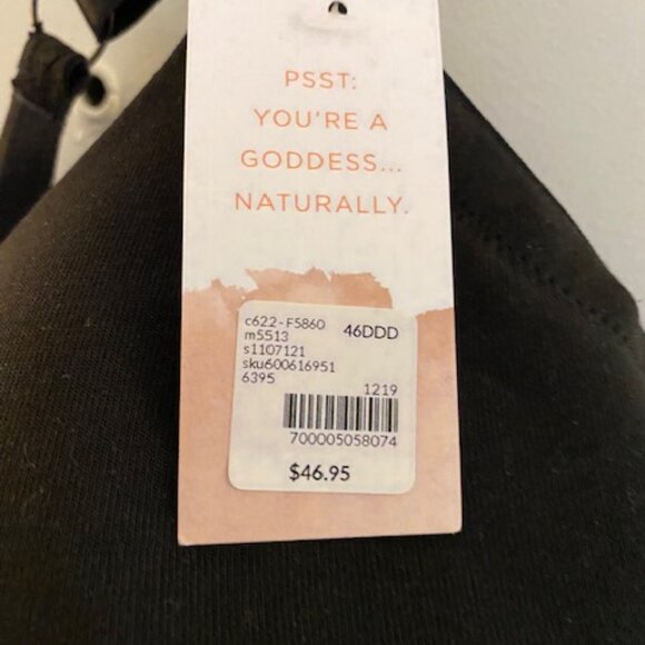 Cacique Black Lightly Lined T-Shirt Bra with Lace Criss Cross Straps - Picture 8 of 10